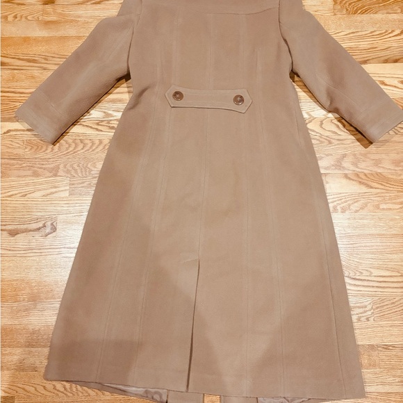 East 5th Womens Long Length Camel Colored Wool Coat sz L - Picture 2 of 9